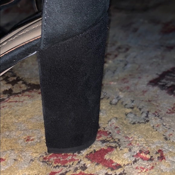 Black Open Toe Block Heel - Picture 2 of 4